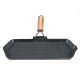 Sartén grill de hierro fundido con mango de madera plegable, 35x21 cm |  |  |