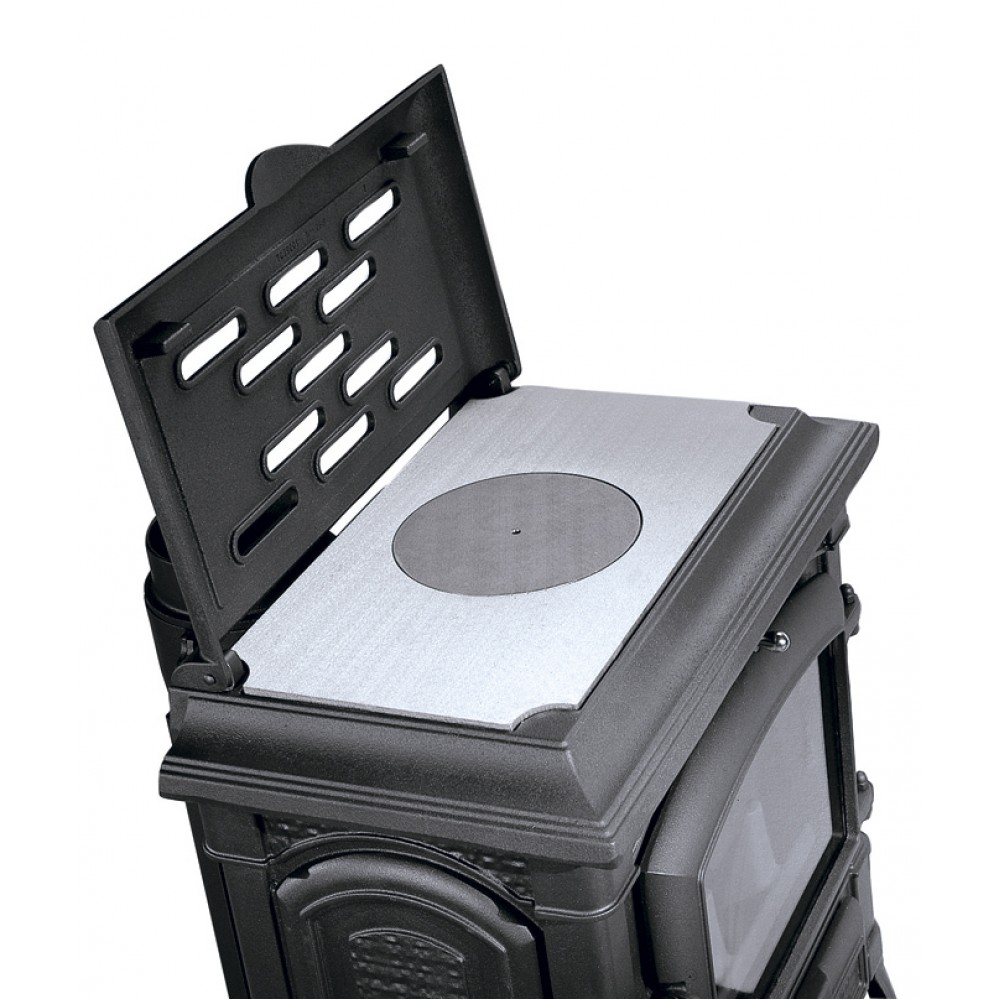 Estufa de leña italiana de hierro fundido La Nordica Isetta CC Lean con placa de cocción, 7.7kW | Cocinas de leña |  |