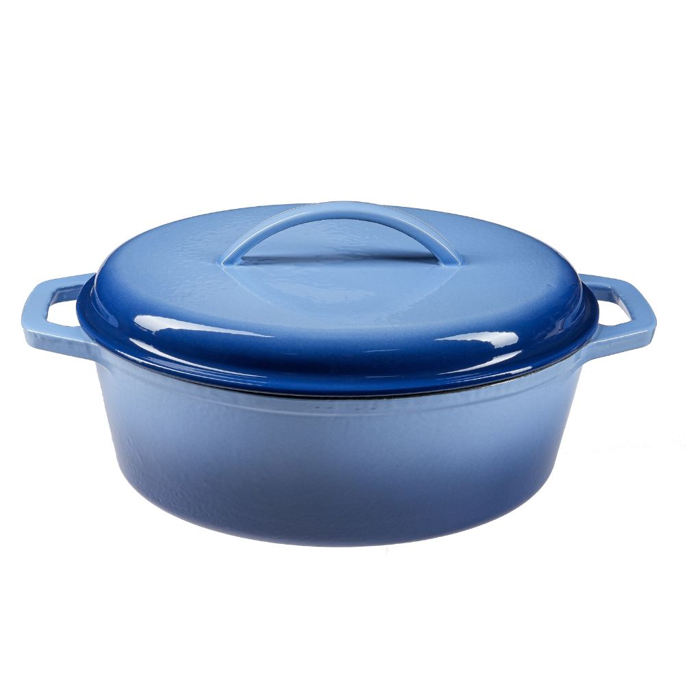 Olla de hierro fundido esmaltado, Azul, oval, 33x27см |  |  |