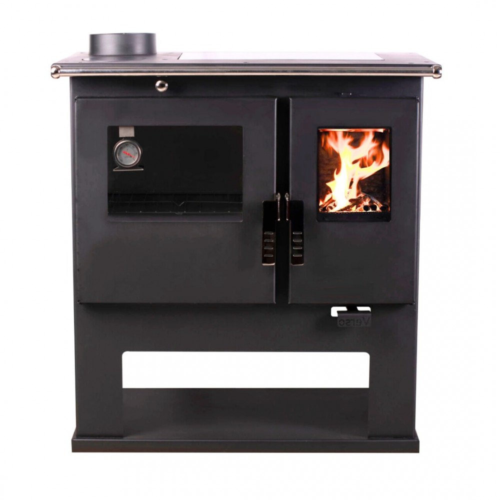 Cocina de leña Verso CS Ceramic Izquierda con placa vitrocerámica, 7.7kW | Estufas de leña con horno | Estufas de leña |