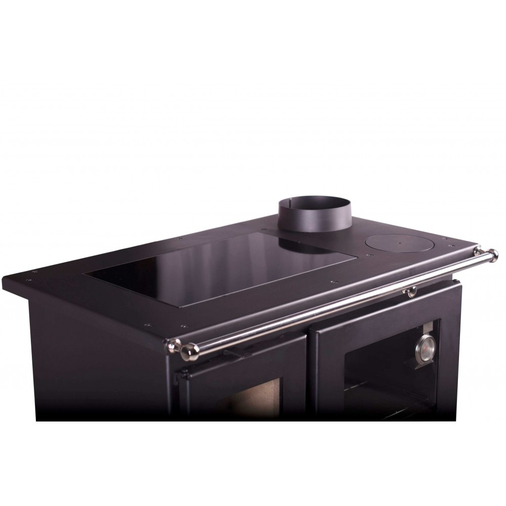 Cocina de leña Verso CS Ceramic Izquierda con placa vitrocerámica, 7.7kW | Estufas de leña con horno | Estufas de leña |