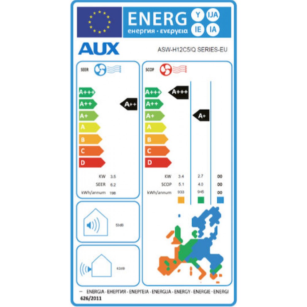 Aire acondicionado con WiFi AUX, 12000 BTU | Aires acondicionados de pared | Aire acondicionado |