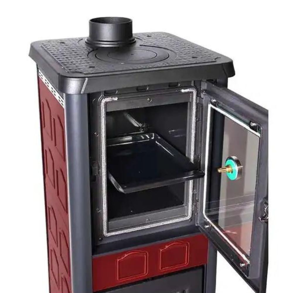 Estufa de leña con horno italiana La Nordica Gemma Forno, roja, 7.3kW | Estufas de leña con horno | Estufas de leña |