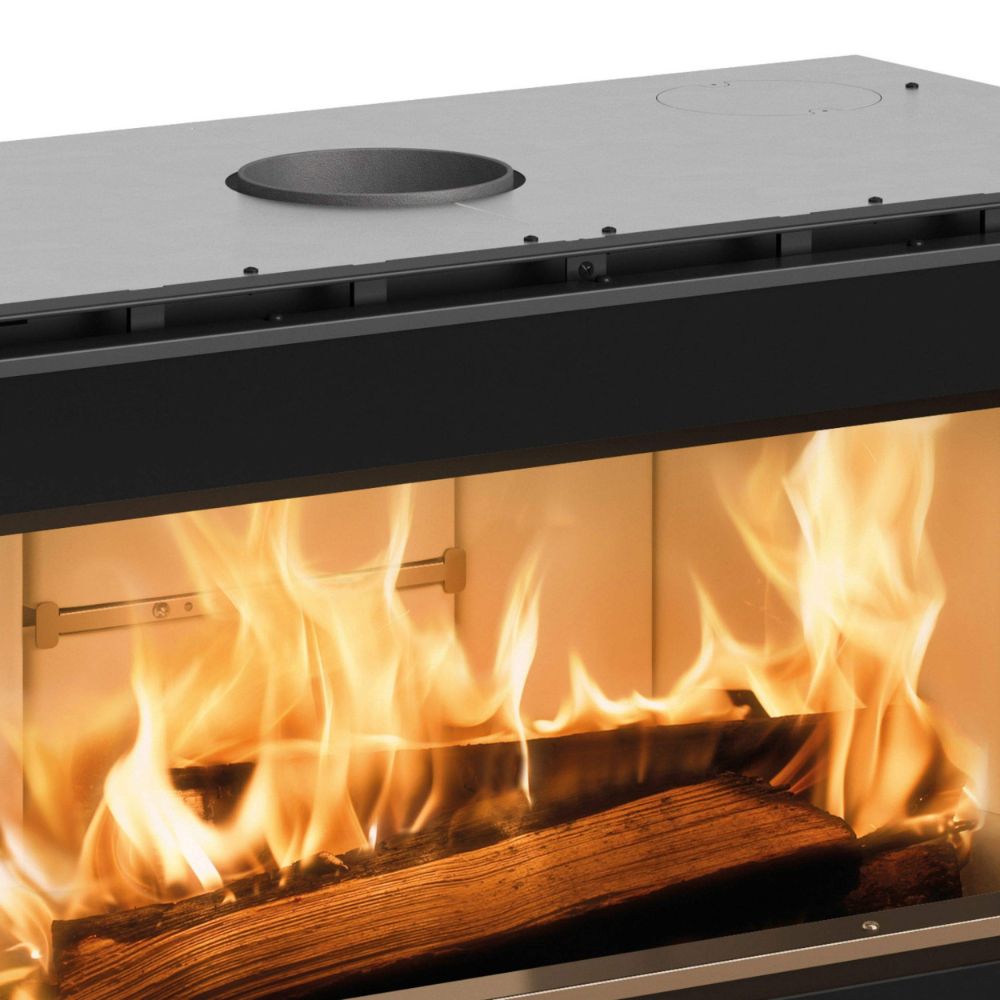 Cassette chimeneas italiana de hierro fundido La Nordica Inserto 100 Wide, 8.1kW | Chimeneas de leña modernas | Chimeneas de leña |