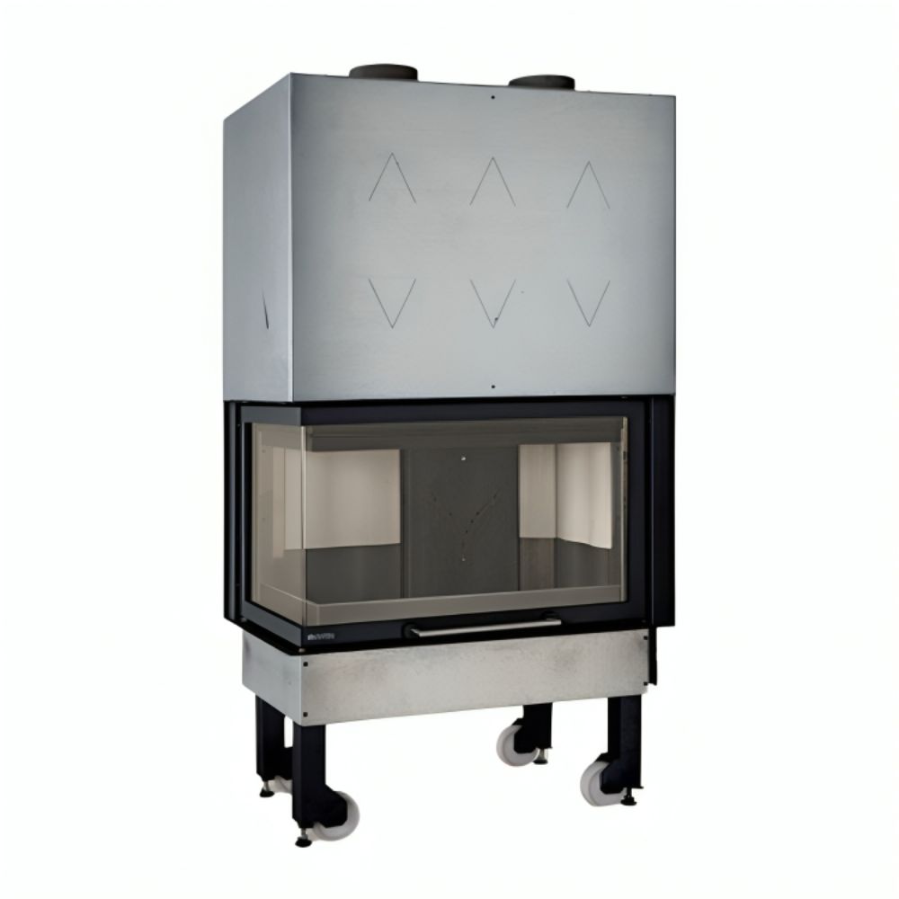 Cassette chimeneas italiana de hierro fundido La Nordica Monoblocco 800 Angolo izquierda, 10.0kW | Chimeneas de leña modernas | Chimeneas de leña |