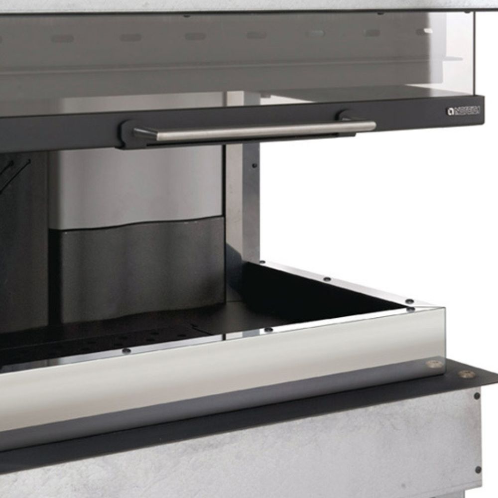 Cassette chimeneas italiana de hierro fundido La Nordica Monoblocco 800 Angolo bien, 10.0kW | Chimeneas de leña modernas | Chimeneas de leña |