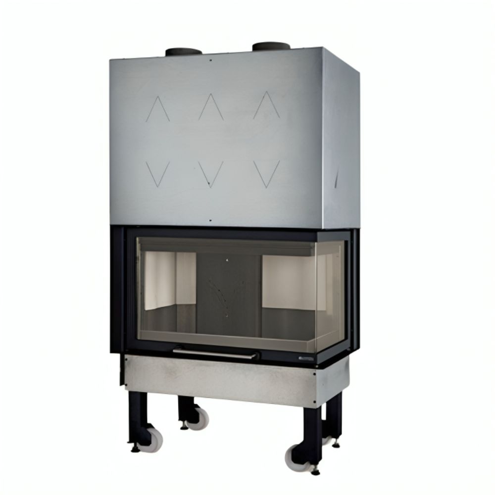 Cassette chimeneas italiana de hierro fundido La Nordica Monoblocco 800 Angolo bien, 10.0kW | Chimeneas de leña modernas | Chimeneas de leña |