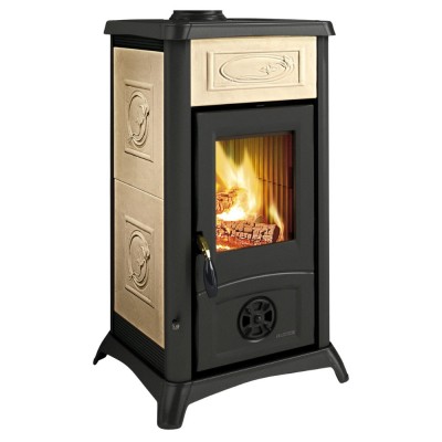 Estufa de leña italiana La Nordica Gemma, crudo, 6.5kW - Estufas y chimeneas italianas de leña