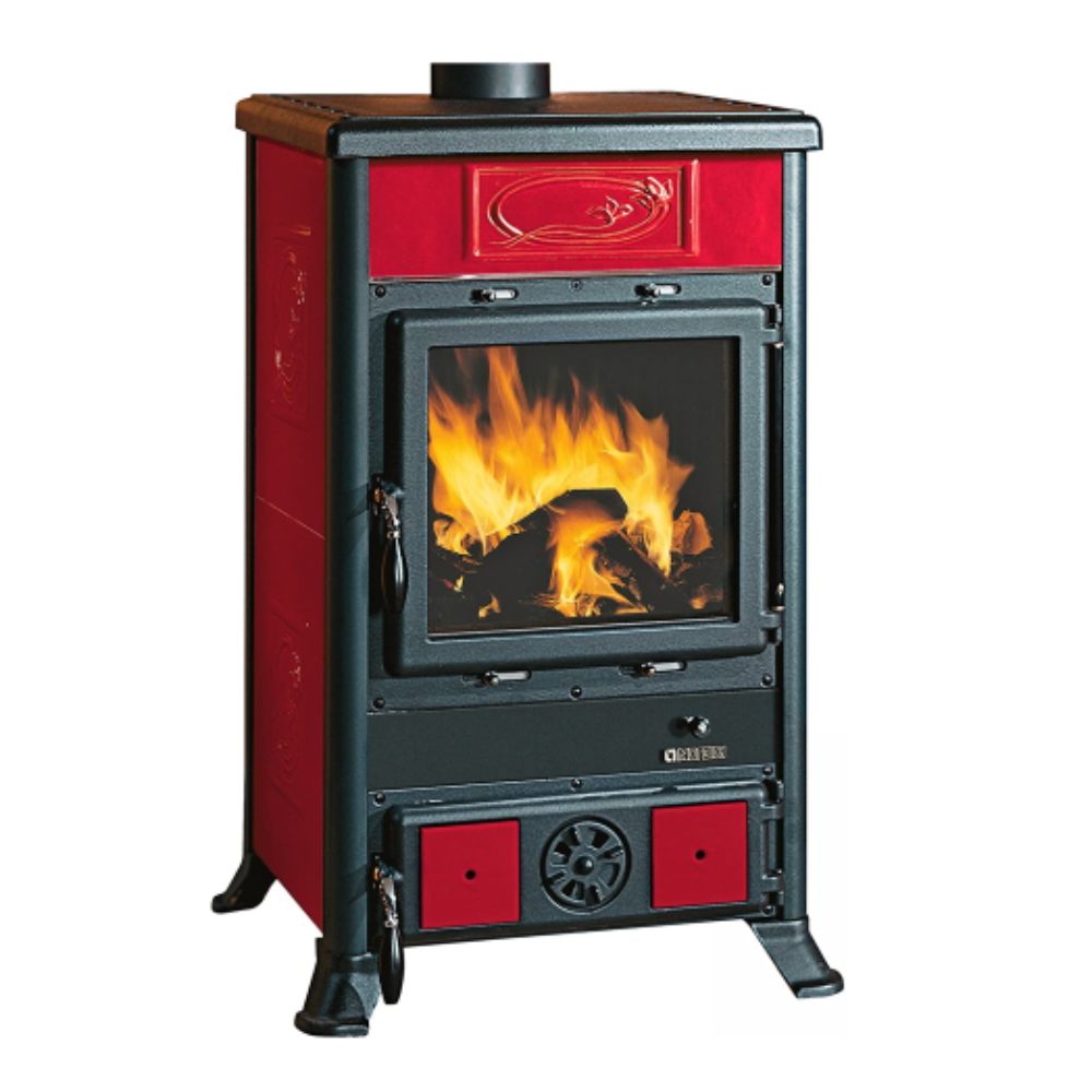 Italian wood burning stove La Nordica Rossella R1 red, 9kW |  |  |