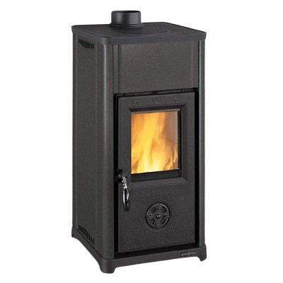 Estufa de leña italiana La Nordica Tea, negra, 7kW - Estufas y chimeneas italianas de leña