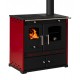 Estufas de leña cocinas Prometey Perfect Eco Lux con salida de humos a la derecha, color burdeos, 7,5 kW |  |  |