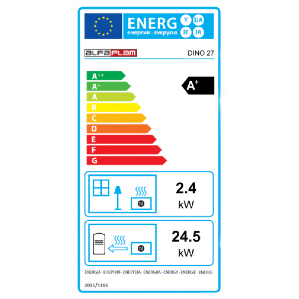 Hidroestufa de pellets Alfa Plam Dino 27 Negro, 27kW | Hidroestufas de pellets | Estufas de pellets |