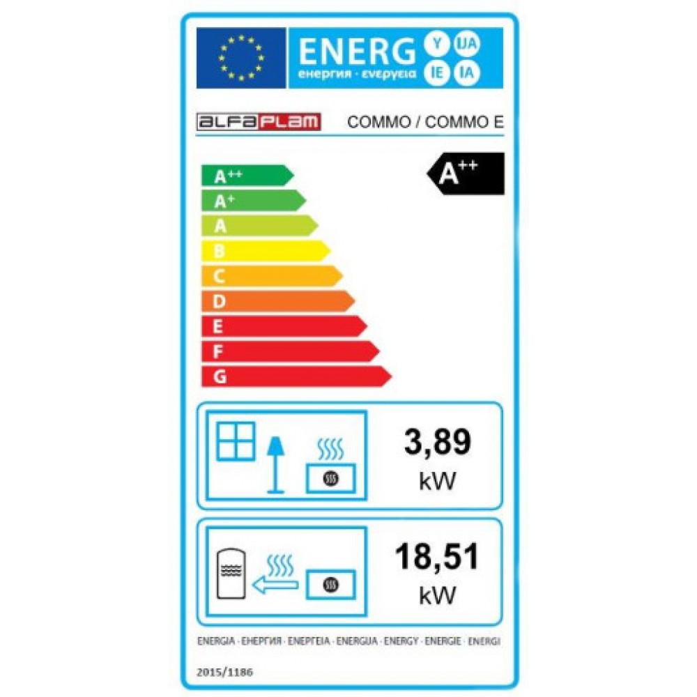 Hidroestufa de pellets Alfa Plam Commo Negro, 22.5kW | Hidroestufas de pellets | Estufas de pellets |