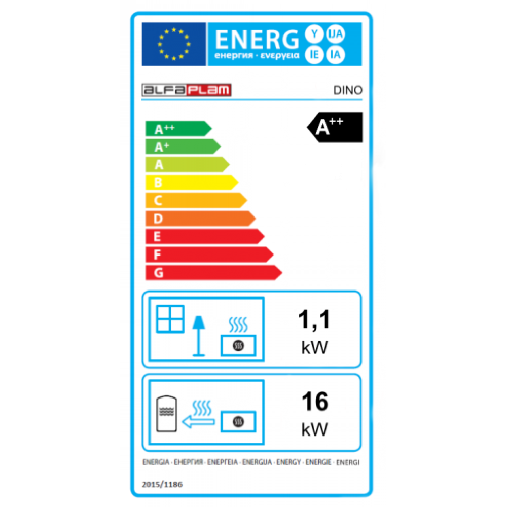 Hidroestufa de pellets Alfa Plam Dino Negro, 17kW | Hidroestufas de pellets | Estufas de pellets |