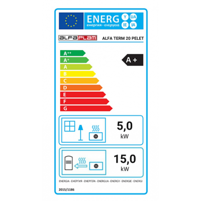 Cocina calefactora de pellets Alfa Plam Alfa Term 20 Pellet, 20kW - Cocinas de pellets