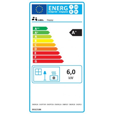 Estufa de leña MBS Happy, Gris, 6 kW  - Comparación de Producto