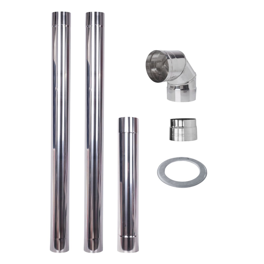 Kit de chimenea para estufa de leña, de acero inoxidable AISI 304, Ф130mm-Ф150mm