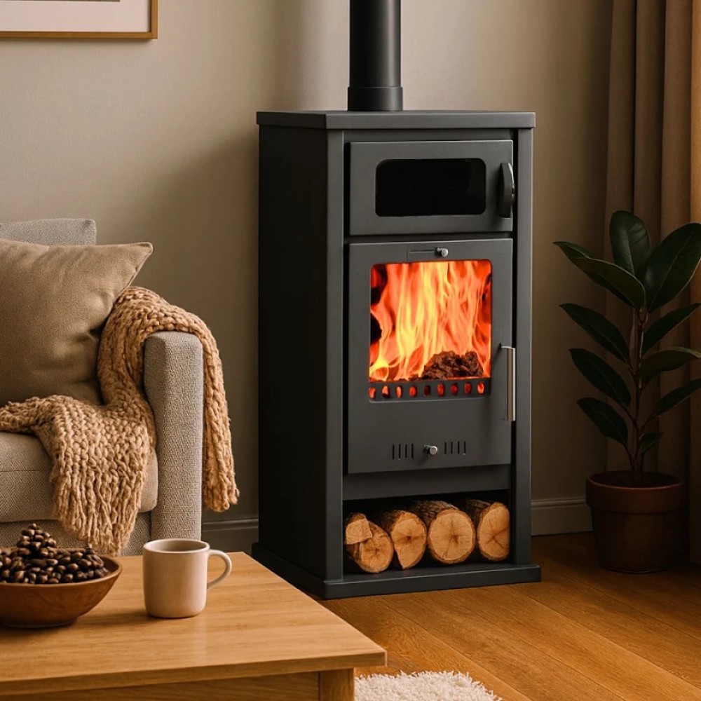 Estufa de leña con horno Balkan Energy Troy, 7.8 kW | Estufas de leña con aire | Estufas de leña |