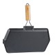 Sartén grill de hierro fundido con mango de madera plegable, 35x21 cm |  |  |