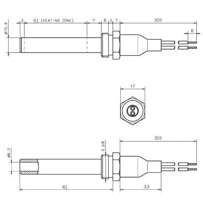 Resistencia cerámica para estufas de pellets Eco Spar, BURNiT, Warmflow, Adler, AMG, Ecoteck y otros, longitud total 88mm, 250W - Comparaci&oacute;n de Producto