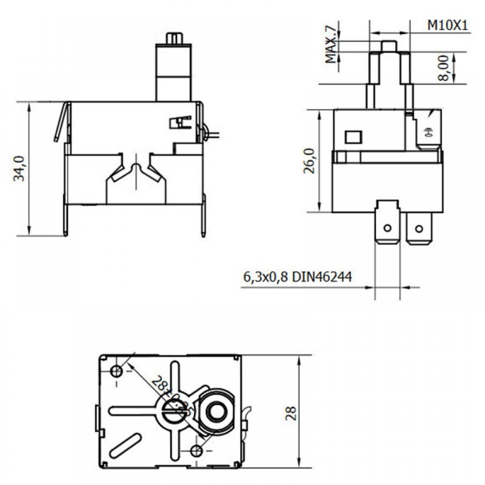 Conector de alimentación con interruptor para estufas de pellets. | Electrónica para estufas de pellets | Repuestos estufa de pellets |