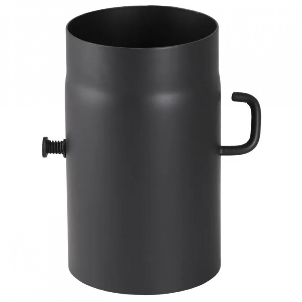 Tubo de chimenea de acero negro PARKANEX con compuerta, longitud 0.25m, Ø150, Espesor 2mm | Tubos para chimeneas de leña | Chimeneas |