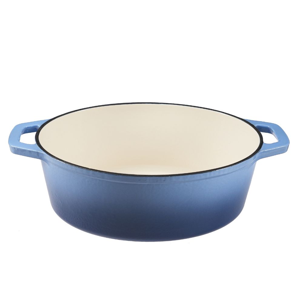 Olla de hierro fundido esmaltado, Azul, oval, 33x27см |  |  |