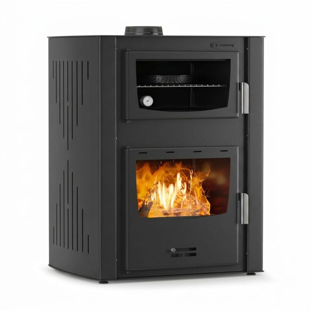 Hidroestufa de leña con horno Velmora Fire ATS HYDRO ΜΑSΙΝΑ 90-30 negro, 35kW | Estufas de leña con horno | Estufas de leña |
