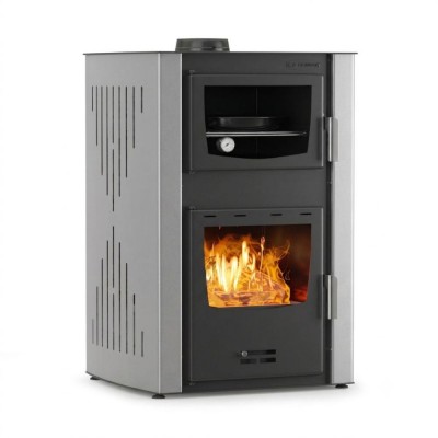 Hidroestufa de leña con horno Velmora Fire ATS HYDRO ΜΑSΙΝΑ 90-25 gris, 25kW - Cocinas de leña