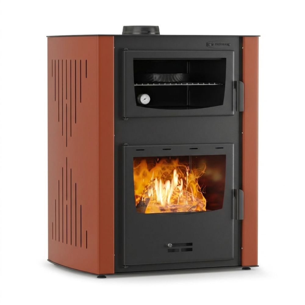 Hidroestufa de leña con horno Velmora Fire ATS HYDRO ΜΑSΙΝΑ 90-30 terracota, 35kW | Hidroestufas de leña | Estufas de leña |