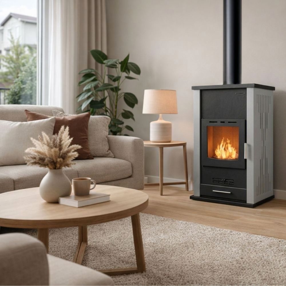 Hidroestufa de leña Velmora Fire ATS HYDRO gris, 33kW | Hidroestufas de leña | Estufas de leña |