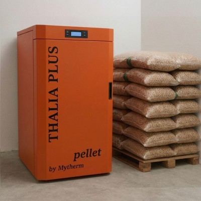 Caldera de pellets / Horno de pellets Mytherm Thalia Plus 18 naranja, 18kW - Calderas de pellets
