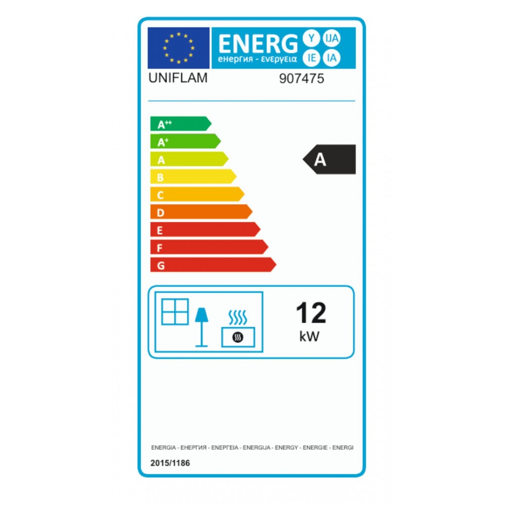 Chimenea de leña UNIFLAM 700 OPTIMA ECO con compuerta, 12kW | Chimeneas de leña modernas | Chimeneas de leña |