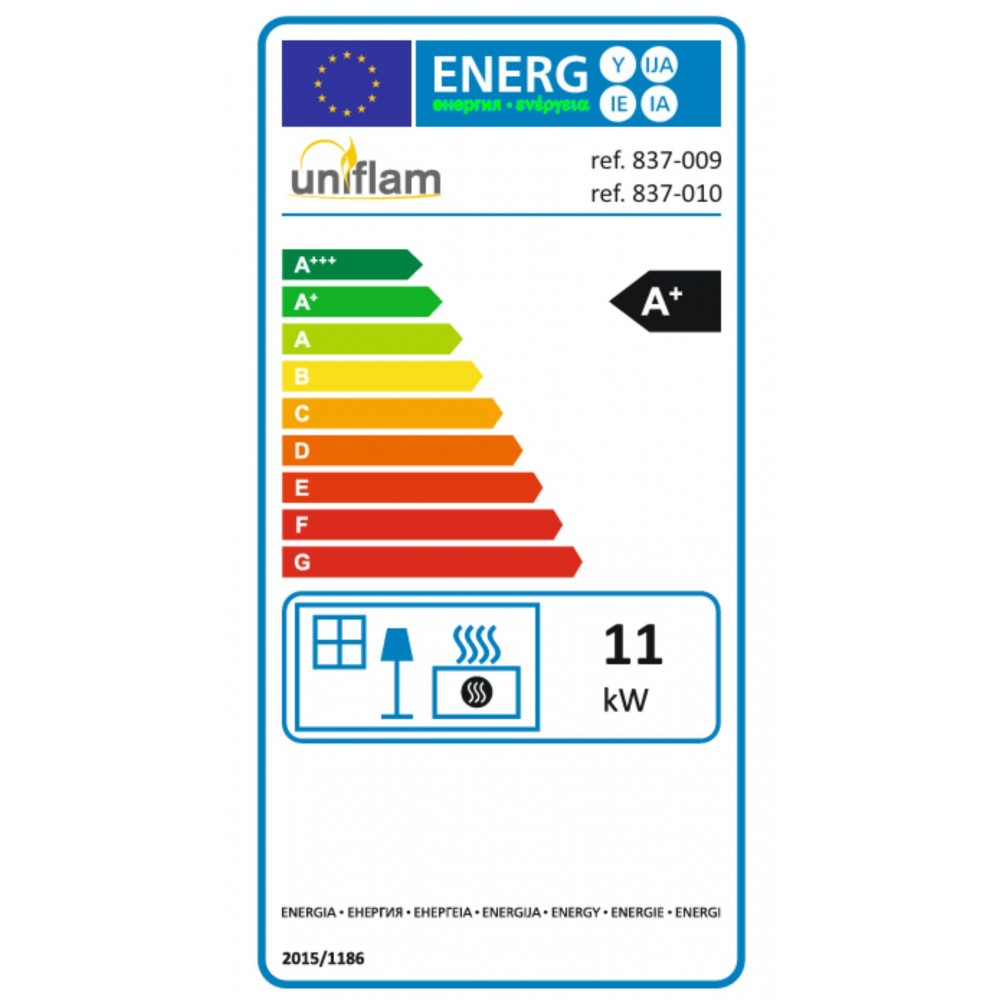 Chimenea de leña UNIFLAM 760 DURO con conductos de aire y suministro de aire, 11kW | Chimeneas de leña modernas | Chimeneas de leña |
