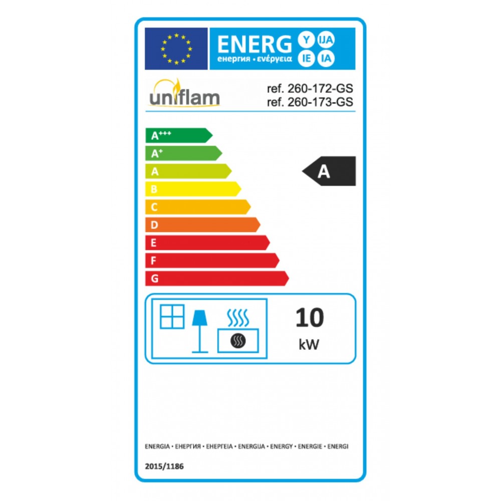Chimenea de leña UNIFLAM 760 EVO PBS con conductos de aire y suministro de aire, vidrio curvado, lado izquierdo, 10kW | Chimeneas de leña modernas | Chimeneas de leña |