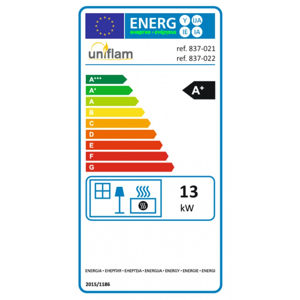 Chimenea de leña UNIFLAM 860 DURO con conductos de aire y suministro de aire, 13kW | Chimeneas de leña modernas | Chimeneas de leña |