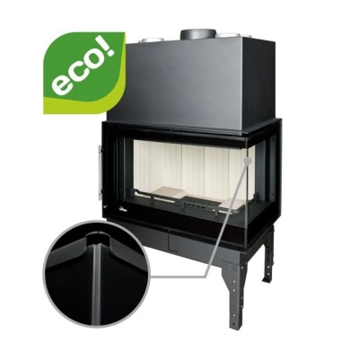 Chimenea de leña UNIFLAM 860 EVO PBS con conductos de aire y suministro de aire, vidrio curvado, lado derecho, 15kW - Comparación de Producto