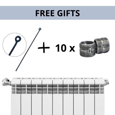 Juego completo de radiadores de aluminio Helyos Evo H800, 10 unidades x 10 secciones - Radiadores