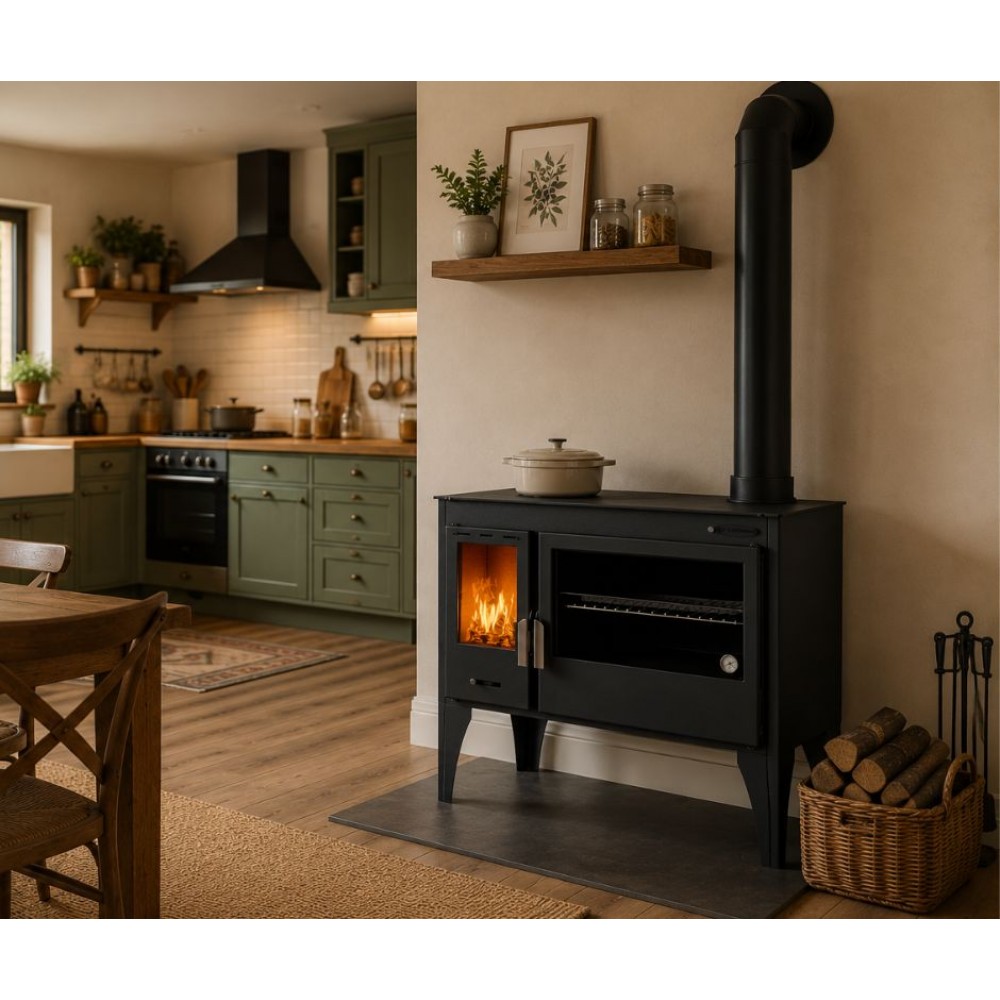 Cocina de leña Balkan Energy ATS ΜΑSΙΝΑ PLUS 500, 11.2kW | Estufas de leña con horno | Estufas de leña |