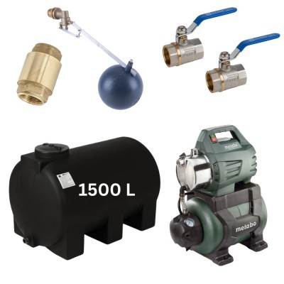 Kit "Agua potable 1500L“con depósito de agua Mavil (negro, horizontal) y bomba hidrófora Metabo - Comparación de Producto