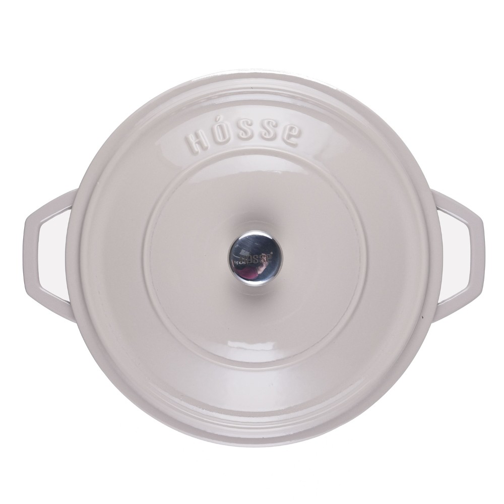 Olla poco profunda de hierro fundido Hosse, Ivory, Ф28 | Olla de hierro fundido |  |