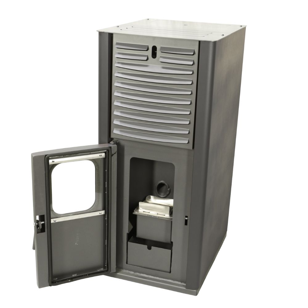 Estufa de pellets con caldera y ventilador Mytherm IOLI TSA 45 gris, 48.5kW | Hidroestufas de pellets | Estufas de pellets |