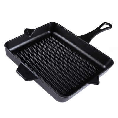 Sartén para parrilla de hierro fundido esmaltado Hosse, Black Onyx, 26x32cm - Hosse