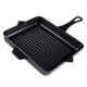 Sartén para parrilla de hierro fundido esmaltado Hosse, Black Onyx, 26x32cm | Sartén para parrilla de hierro fundido | Sartén de hierro fundido |