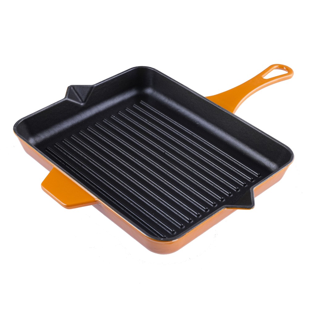 Sartén para parrilla de hierro fundido esmaltado Hosse, Dijon, 26x32cm | Sartén para parrilla de hierro fundido | Sartén de hierro fundido |