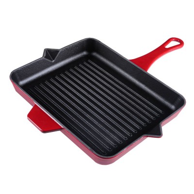 Sartén para parrilla de hierro fundido esmaltado Hosse, Rubin, 26x32cm - Hosse