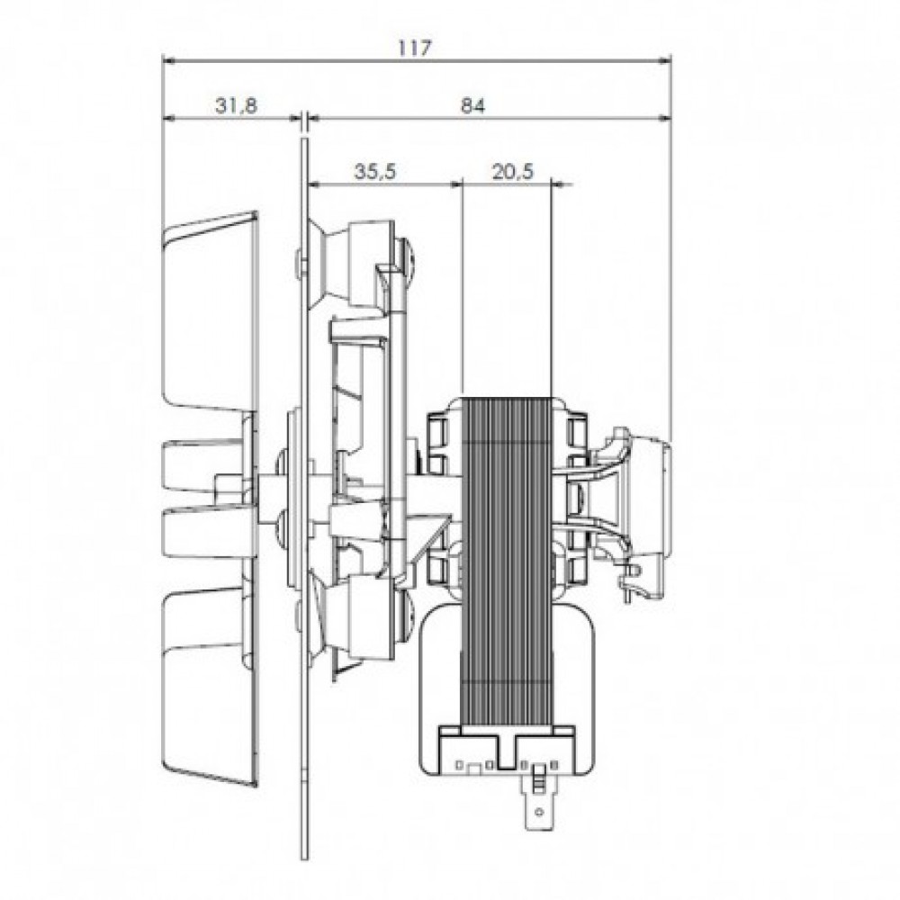 Extractor de humos TRIAL CAF15Y-120S para estufas de pellet Caminetti Montegrappa | Ventiladores y sopladores para estufas de pellets | Repuestos estufa de pellets |