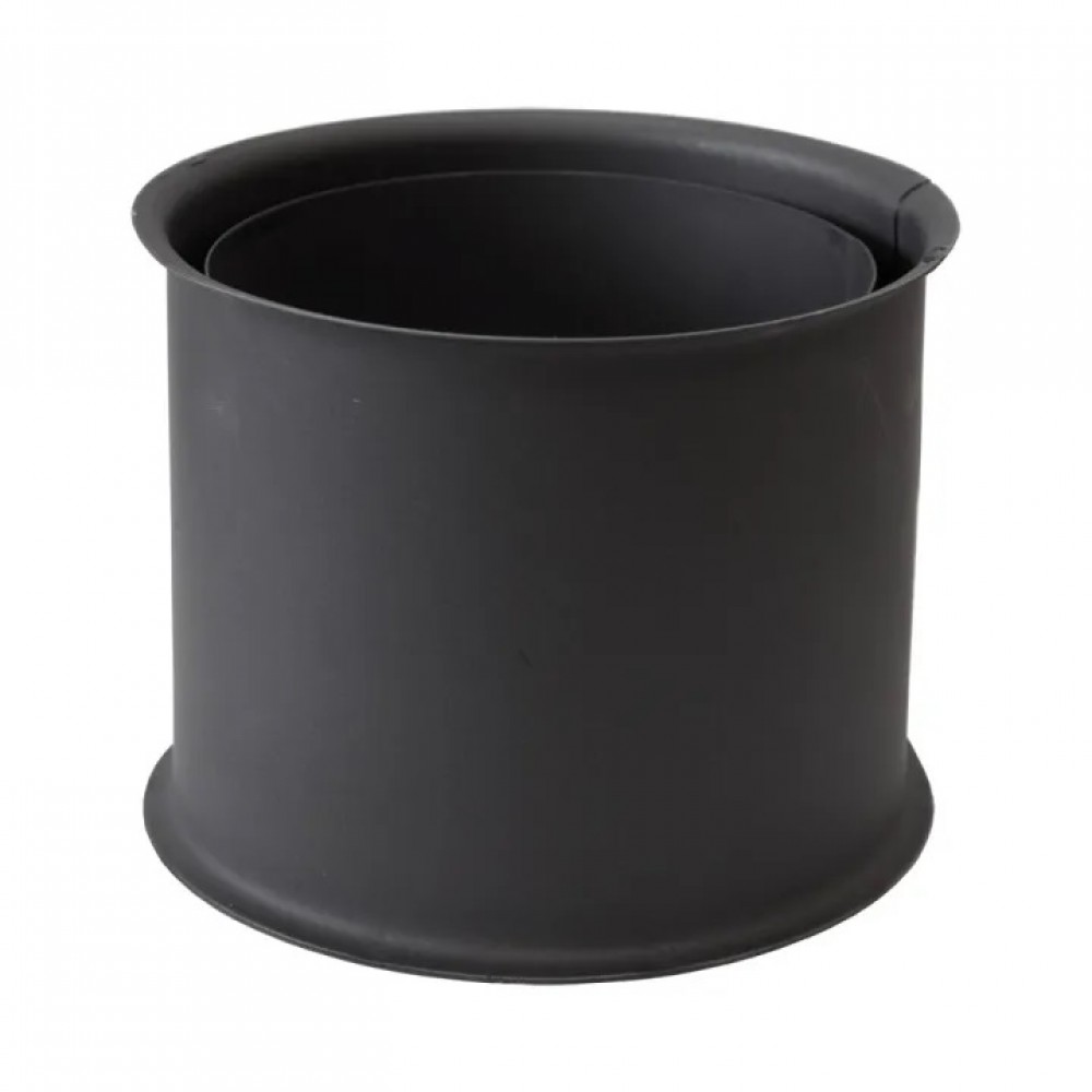Rosetón doble de chimenea PARKANEX, Acero, Negro, 115mm, Ø150, Espesor 2mm | Tubos para chimeneas de leña | Chimeneas |