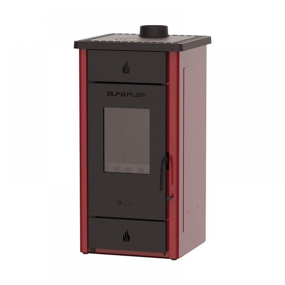 Estufa de leña Alfa Plam Elita 3, Rojo, 7 kW | Estufas de leña con aire | Estufas de leña |