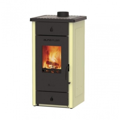 Estufa de leña Alfa Plam Elita 3, Marfil, 7 kW - Comparación de Producto